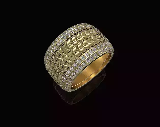 Ball of gems Ring  3D print model