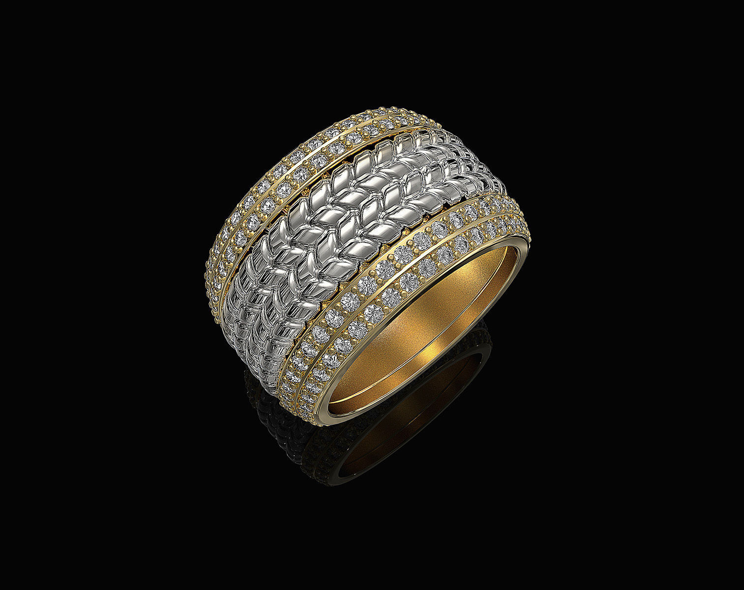 Ball of gems Ring  3D print model_3