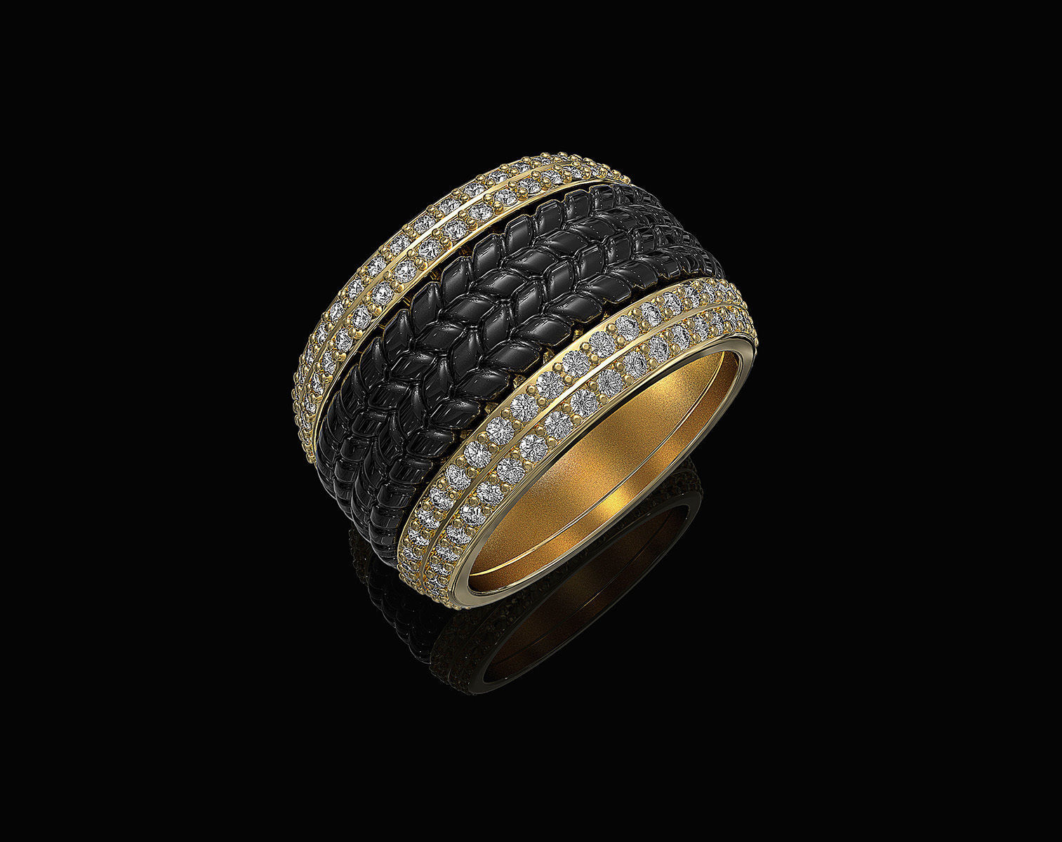 Ball of gems Ring  3D print model_4