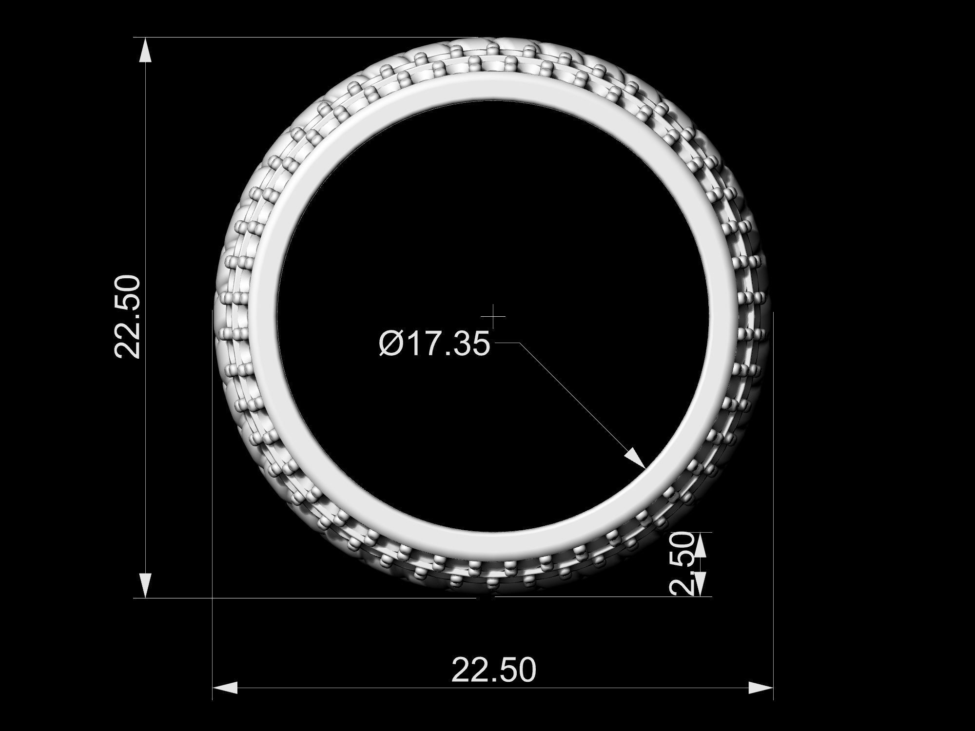 Ball of gems Ring  3D print model_12