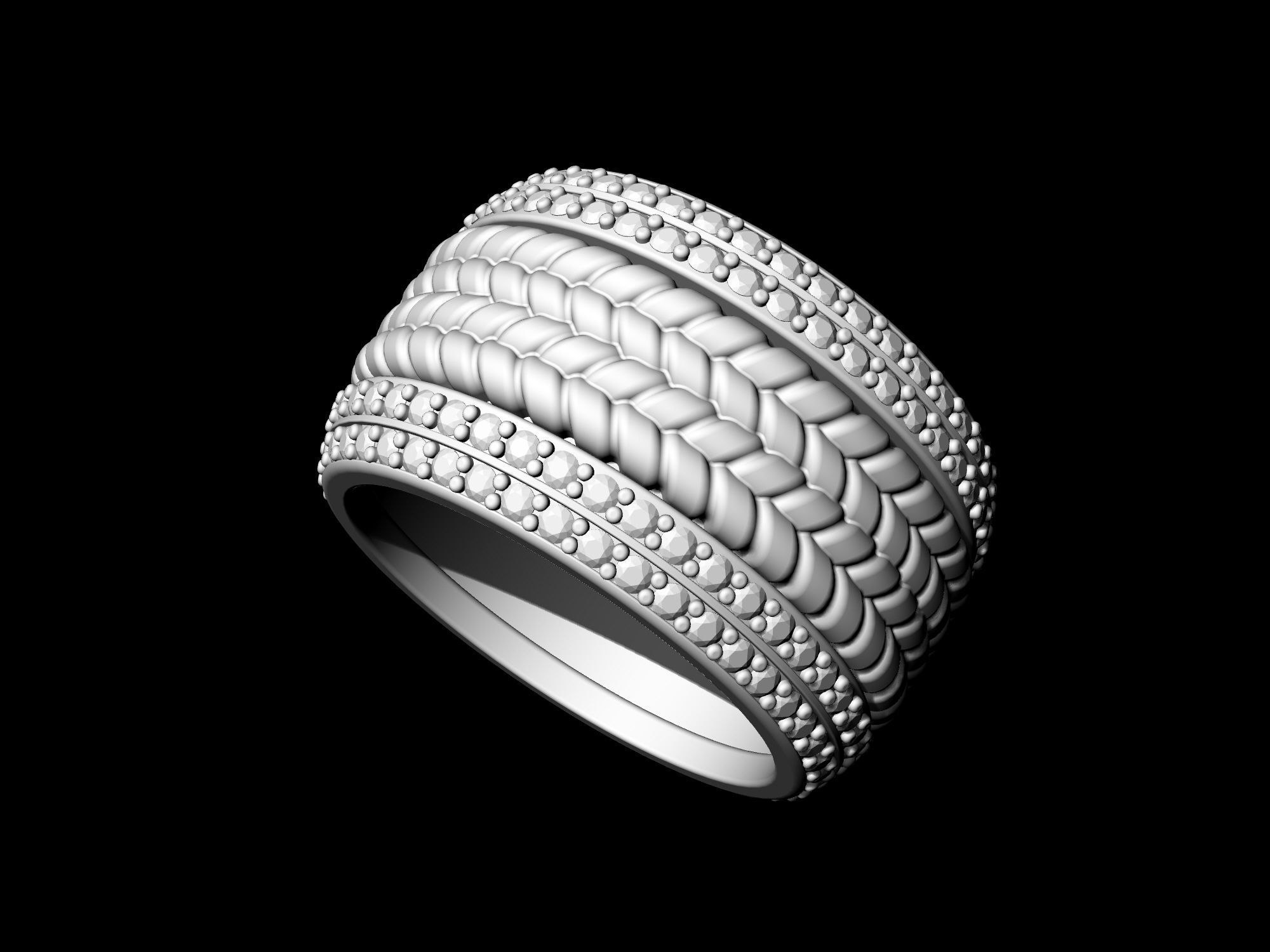 Ball of gems Ring  3D print model_5