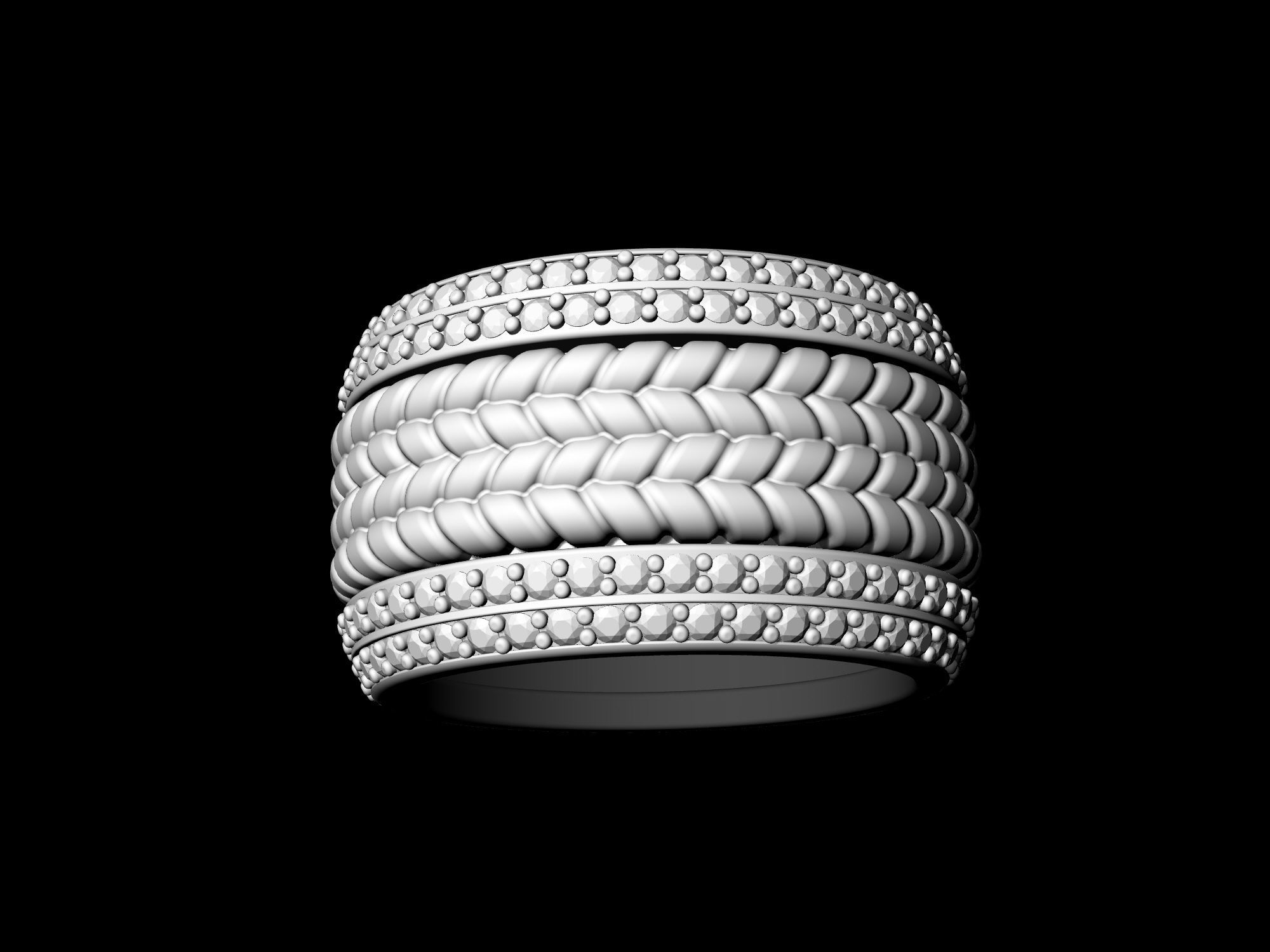 Ball of gems Ring  3D print model_7