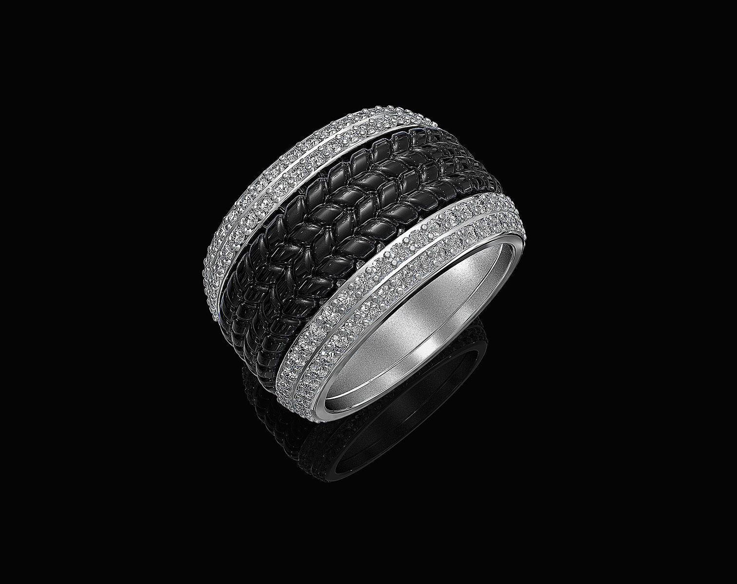 Ball of gems Ring  3D print model_1