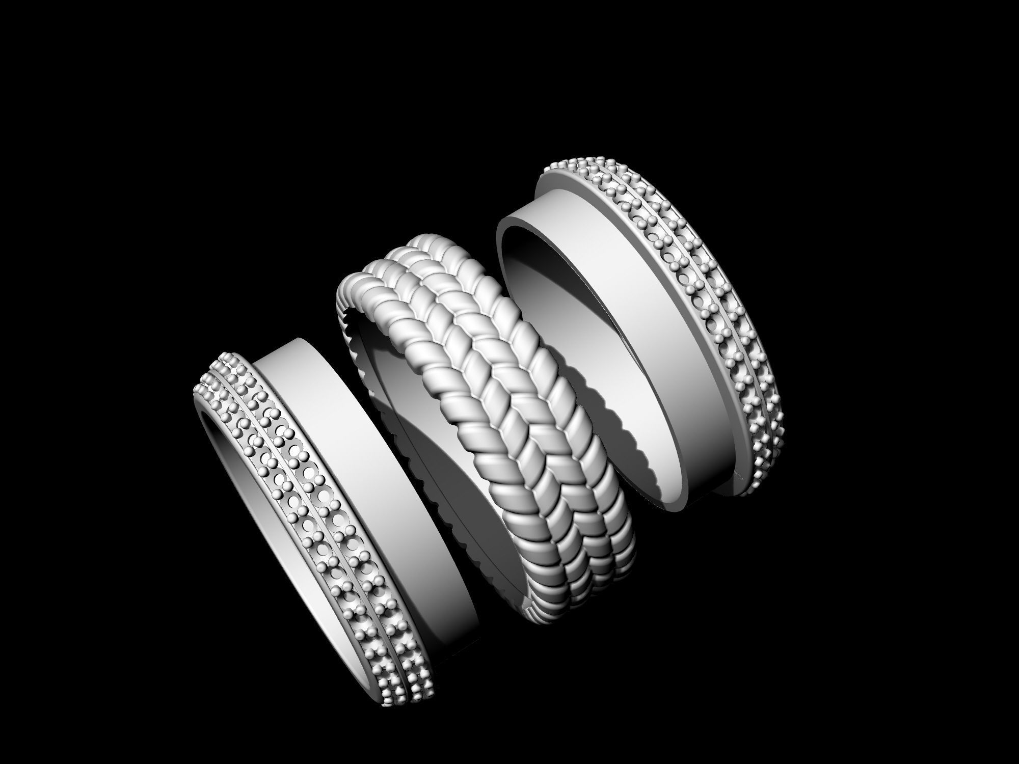 Ball of gems Ring  3D print model_10