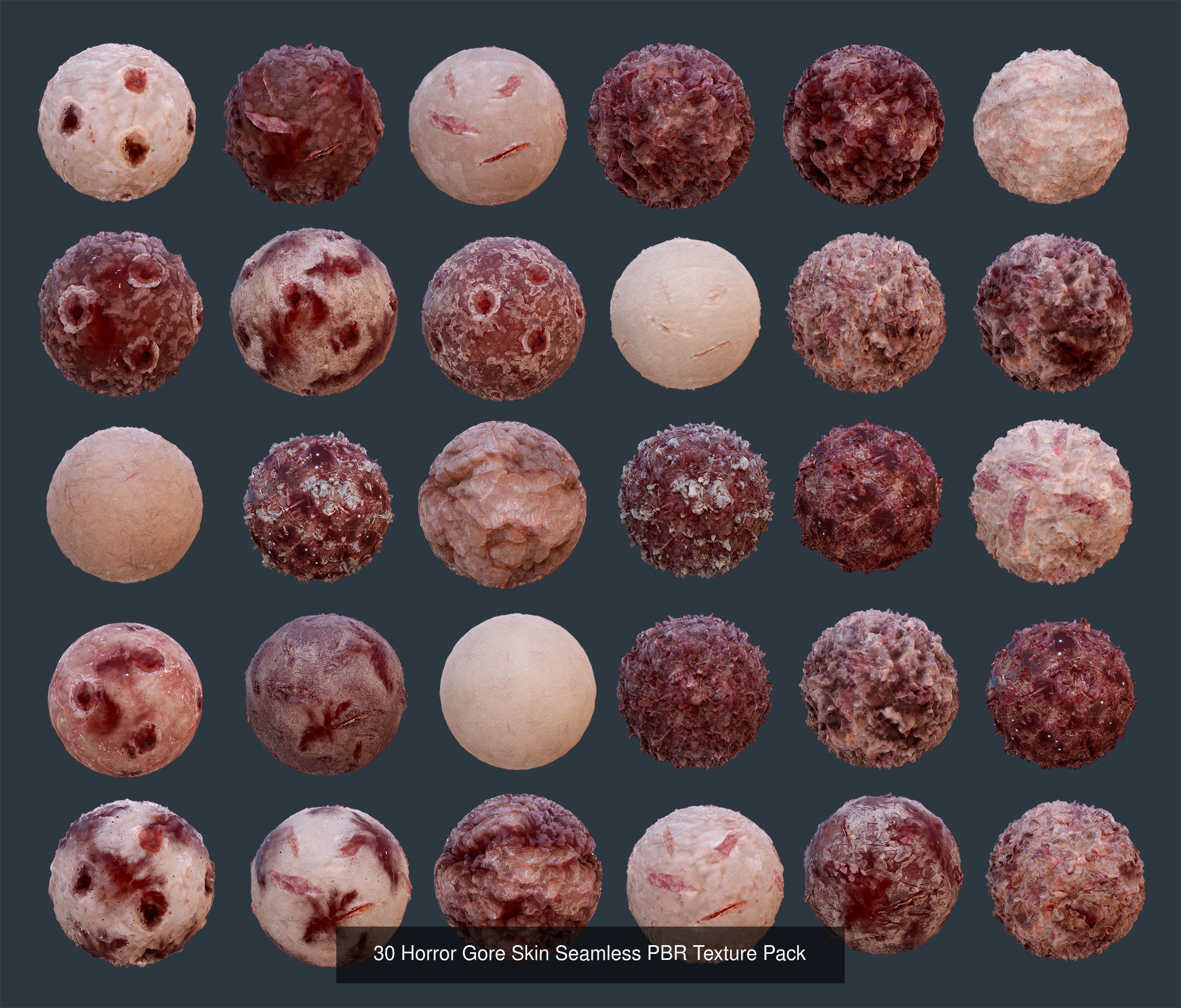 166 Horror Gore Sci-fi Seamless PBR Textures Collection 01 Texture_9