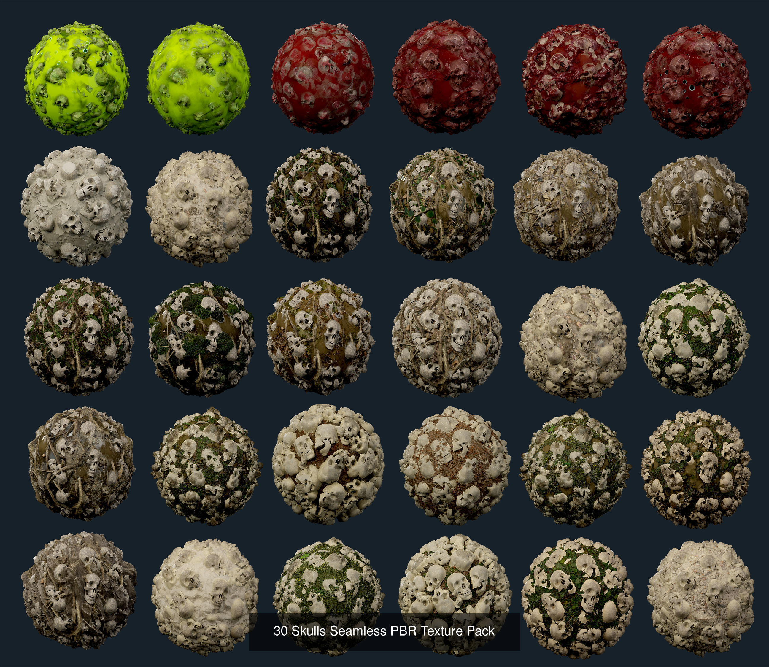 166 Horror Gore Sci-fi Seamless PBR Textures Collection 01 Texture_2