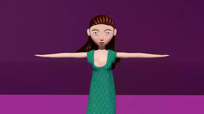 free model of a woman in a dress with textures 2
