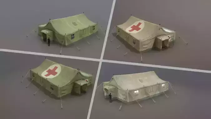 Military Tent 01 FourLiveries Low-poly 3D model