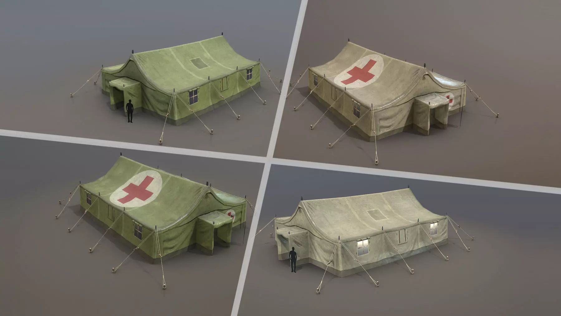 Military Tent 01 FourLiveries Low-poly 3D model_0