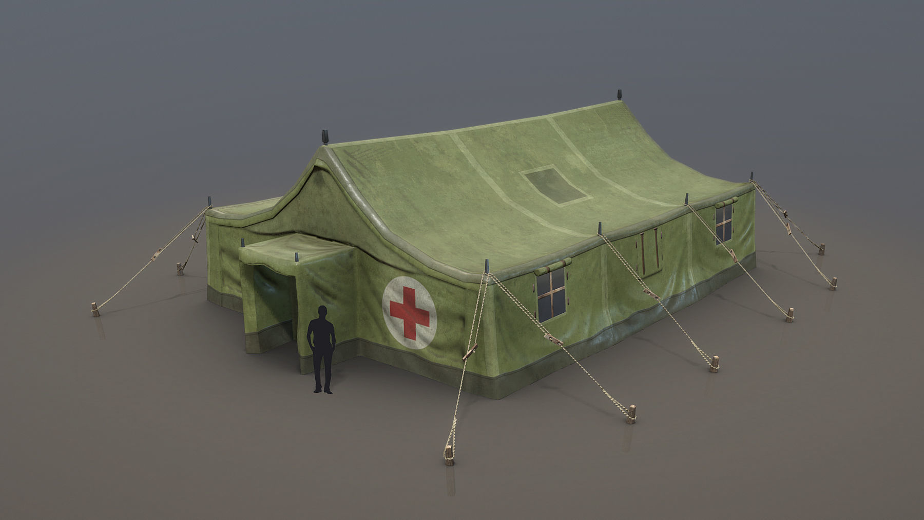 Military Tent 01 FourLiveries Low-poly 3D model_3