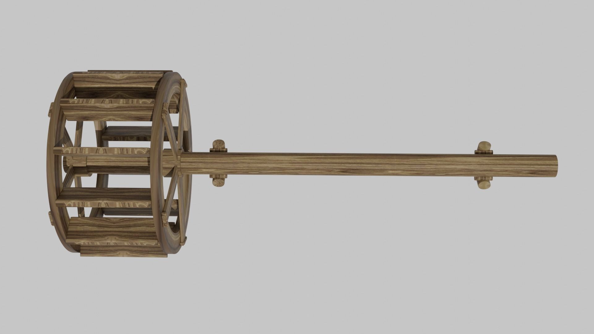 Water wheel Wooden oldstyle Free 3D model_2