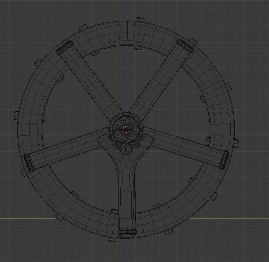 Water wheel Wooden oldstyle Free 3D model_7