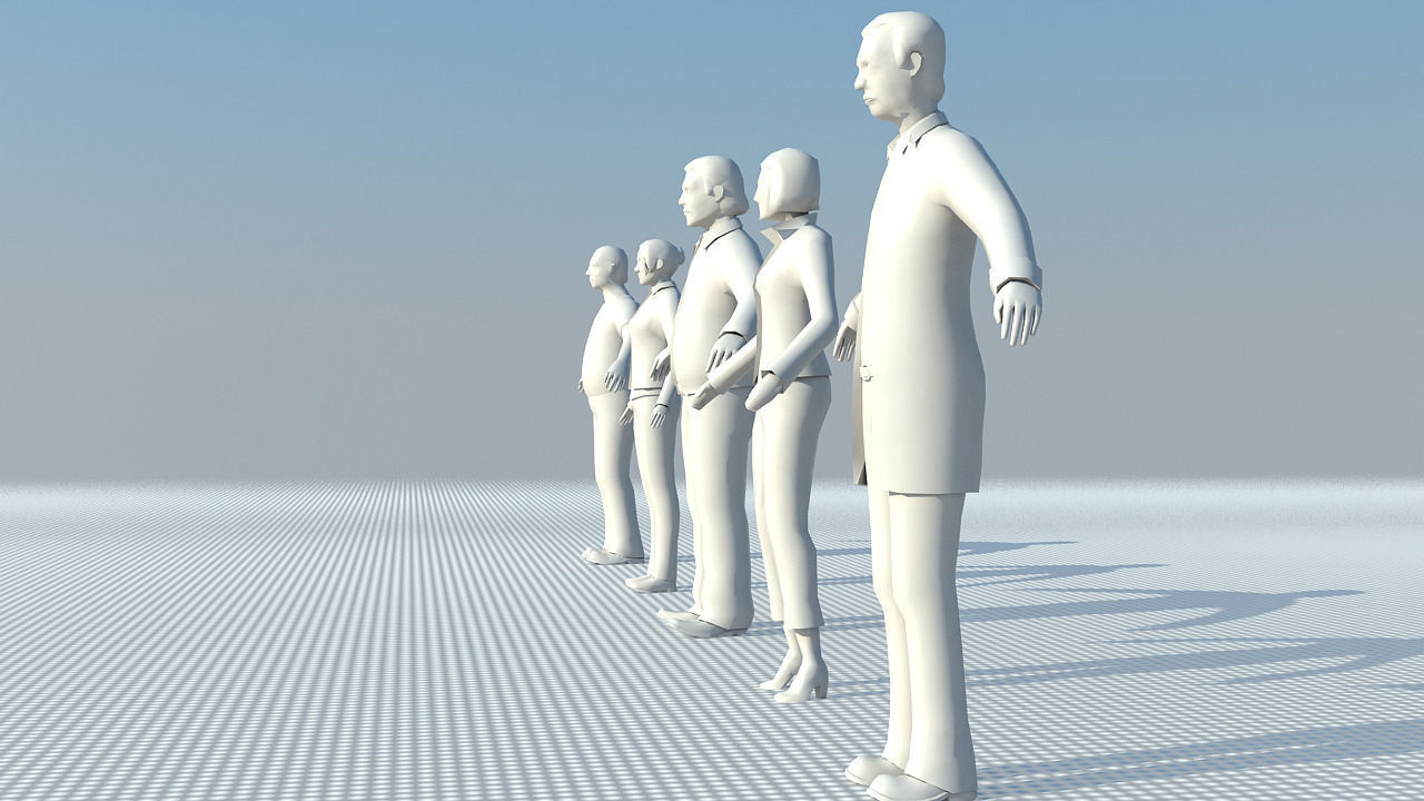 People casual Low-poly 3D model_3