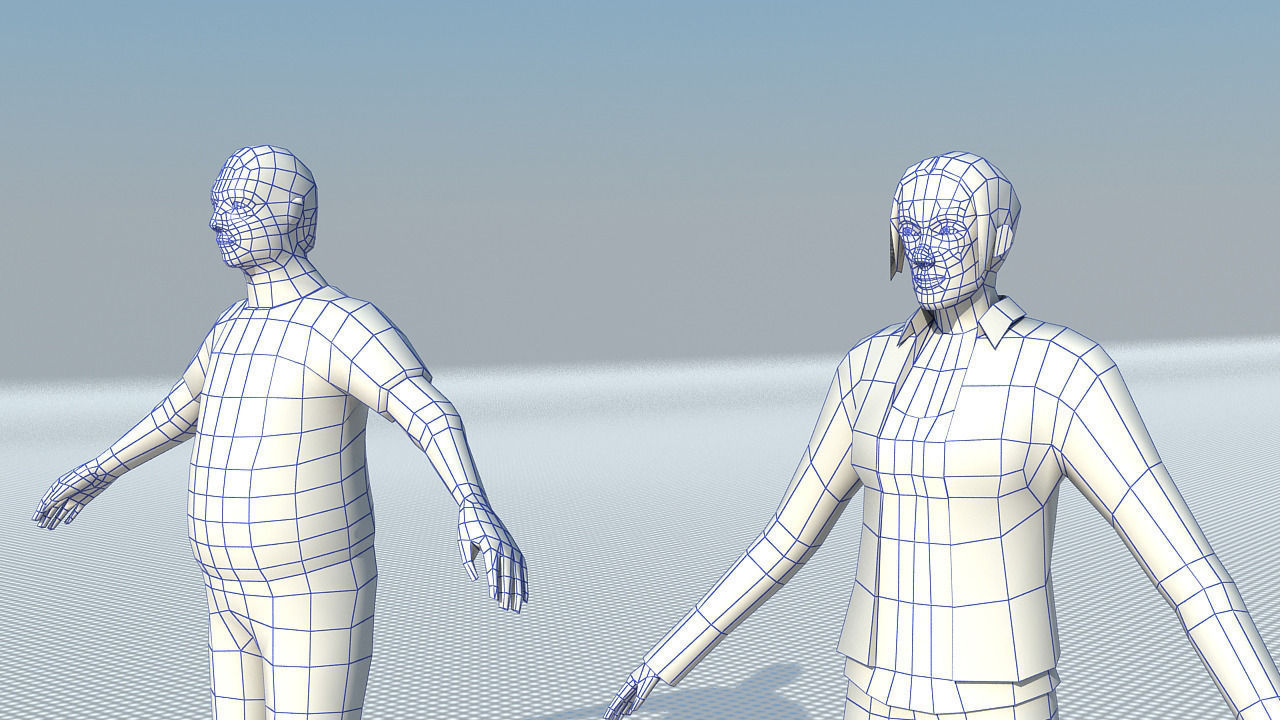 People casual Low-poly 3D model_14