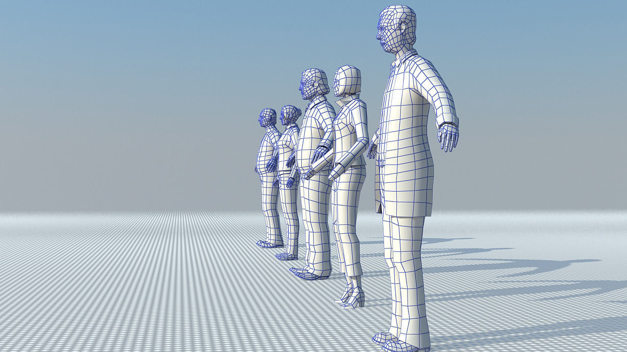 People casual Low-poly 3D model_7