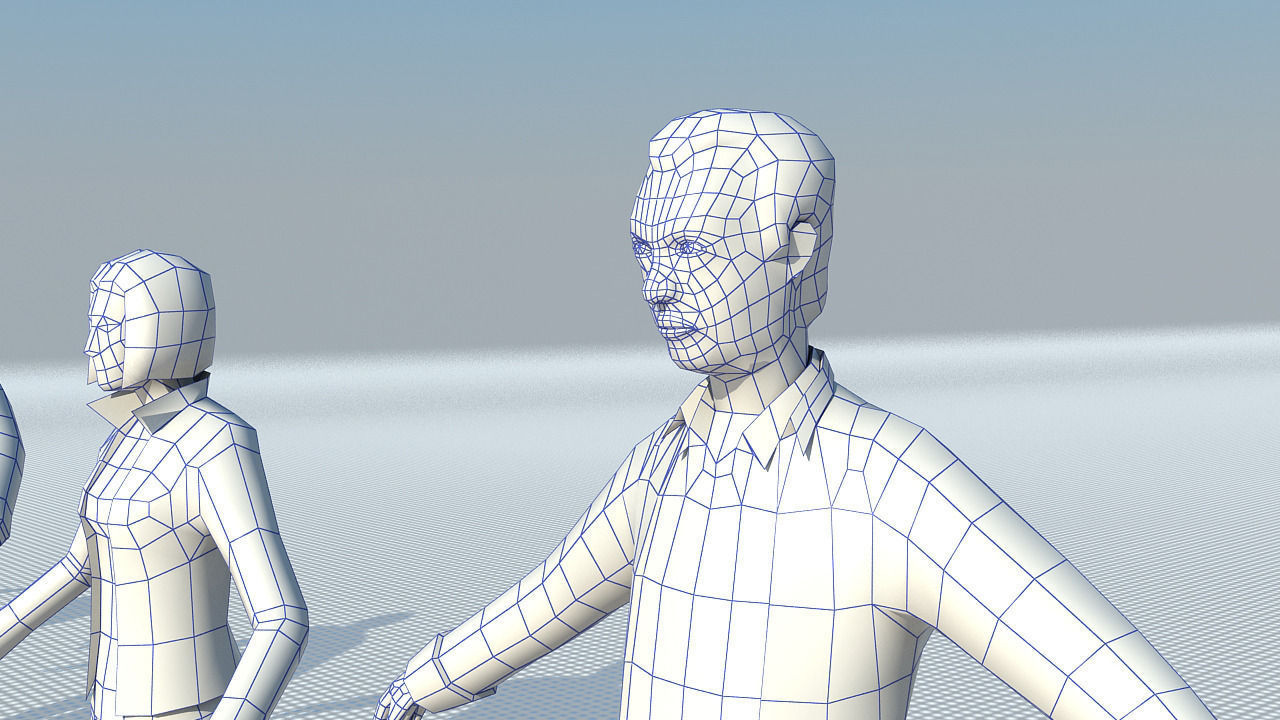 People casual Low-poly 3D model_10