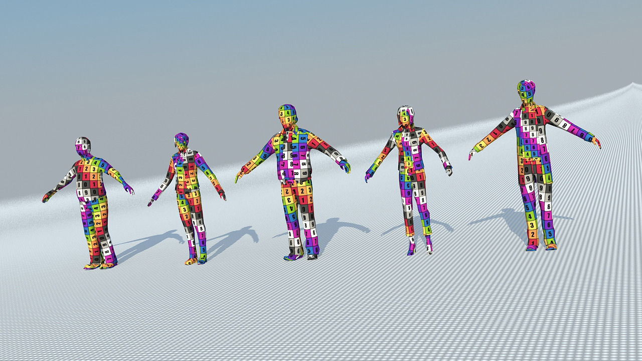 People casual Low-poly 3D model_2