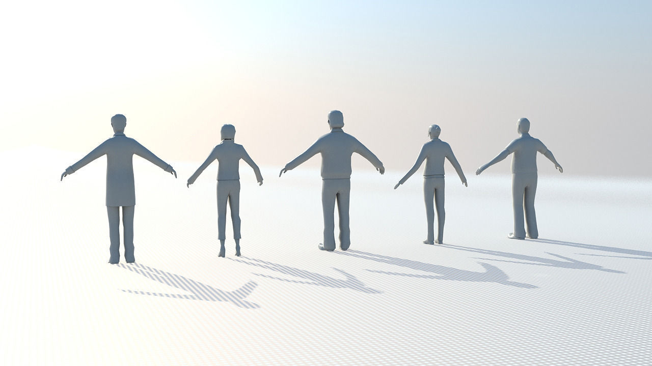 People casual Low-poly 3D model_12