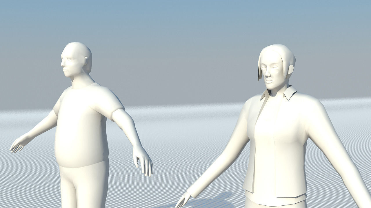 People casual Low-poly 3D model_11