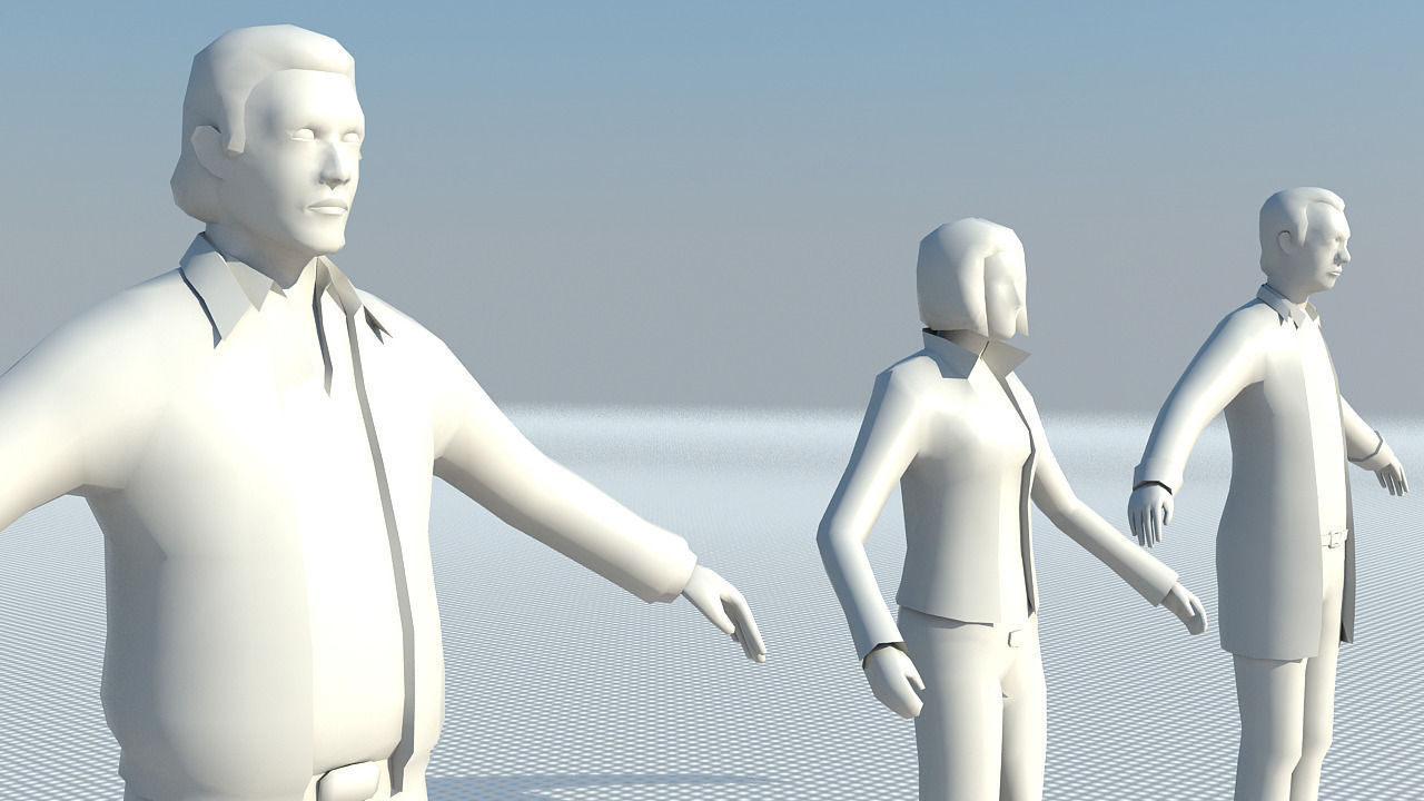 People casual Low-poly 3D model_9