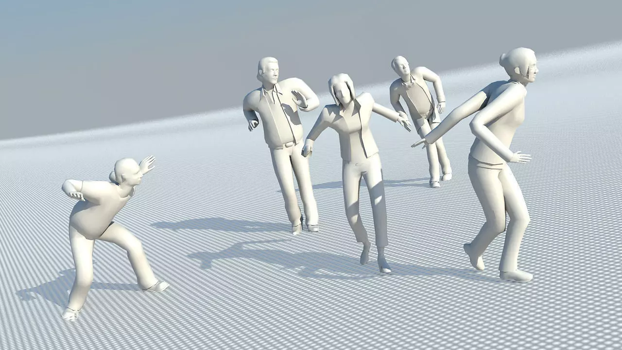 People casual Low-poly 3D model_0