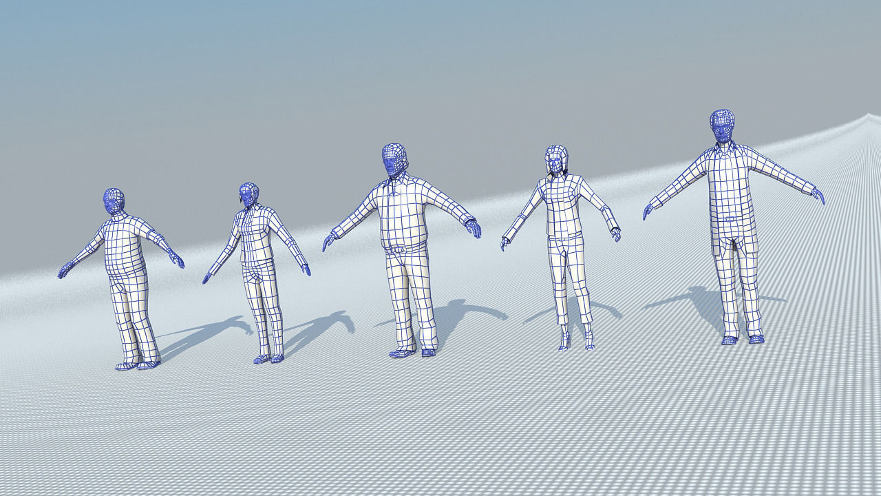 People casual Low-poly 3D model_8