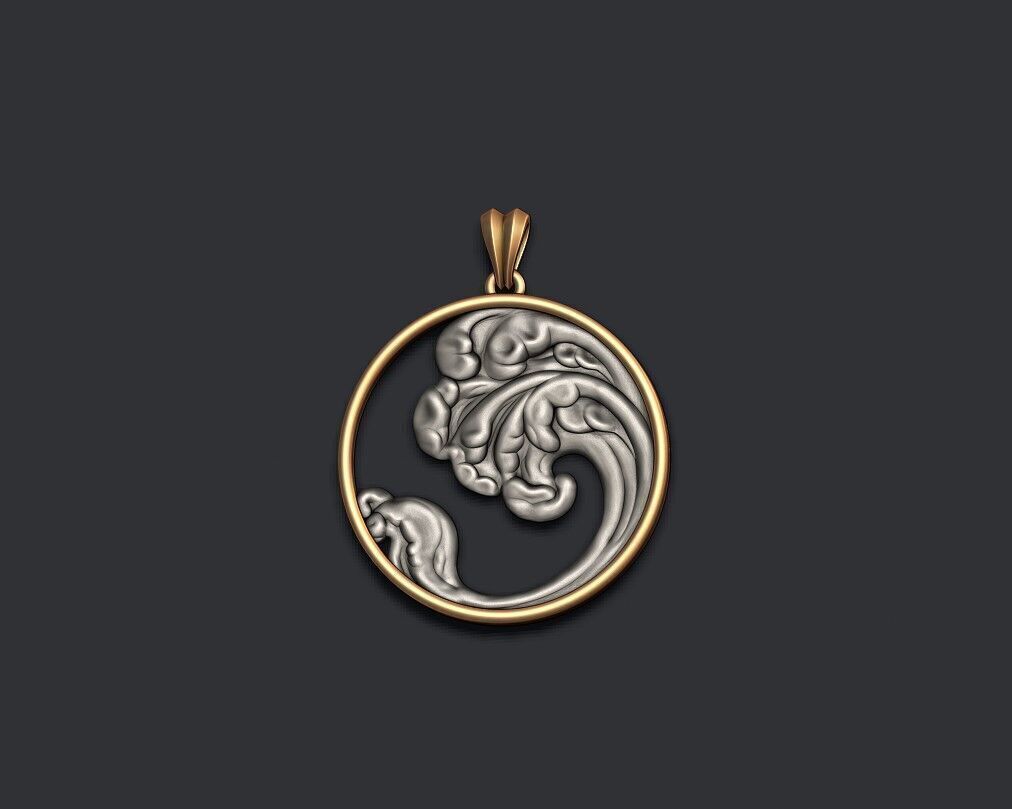 waves pendant 3D print model_1