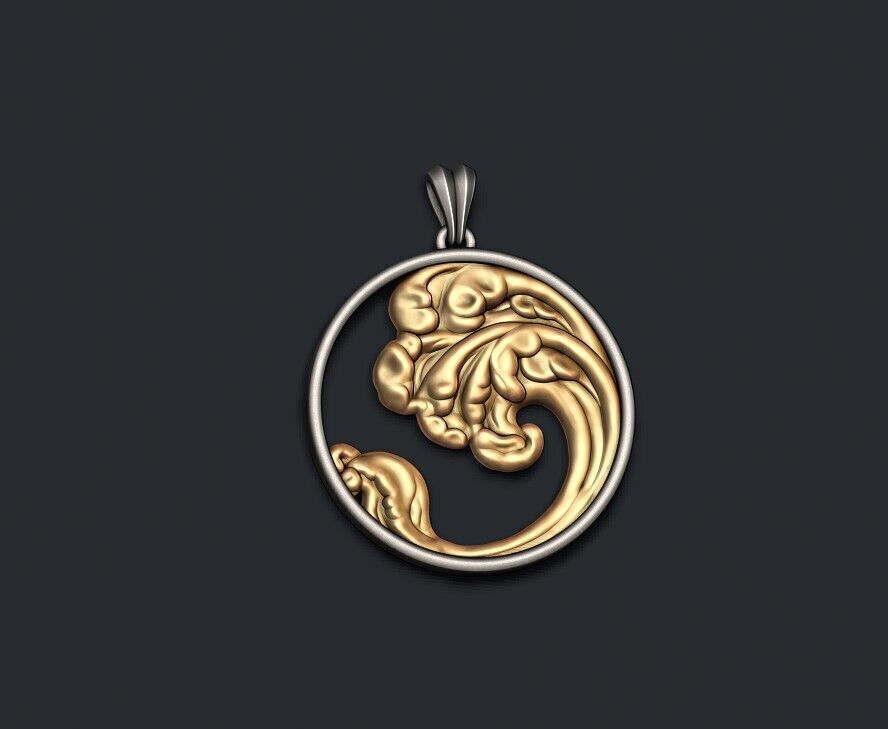 waves pendant 3D print model_7