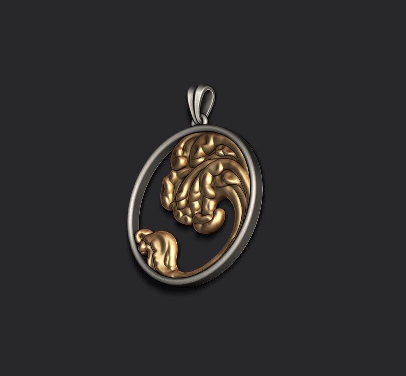 waves pendant 3D print model_8