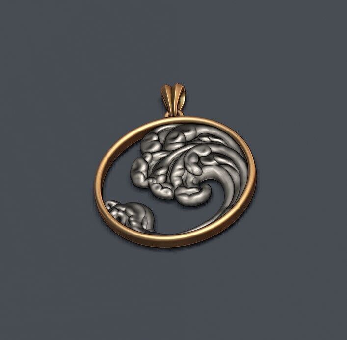 waves pendant 3D print model_5