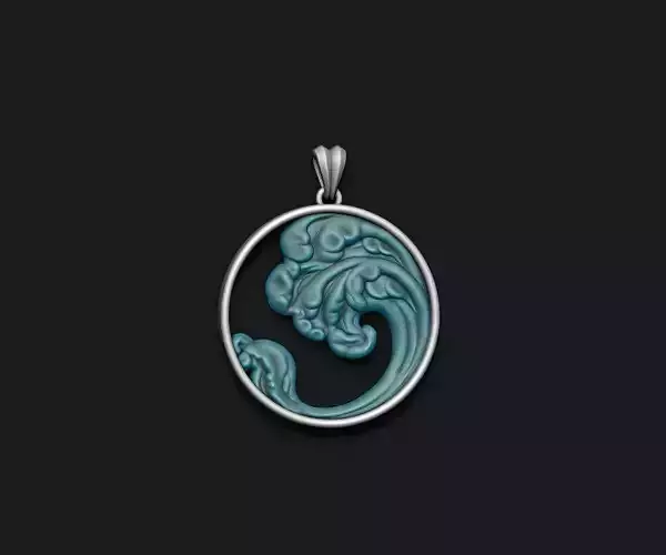waves pendant 3D print model