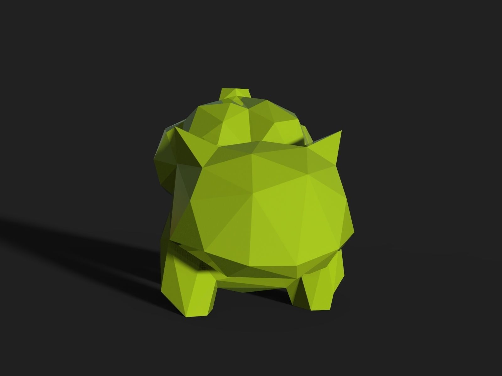 Bulbasaur Low Poly polygonal squirrel no 3D print model_13