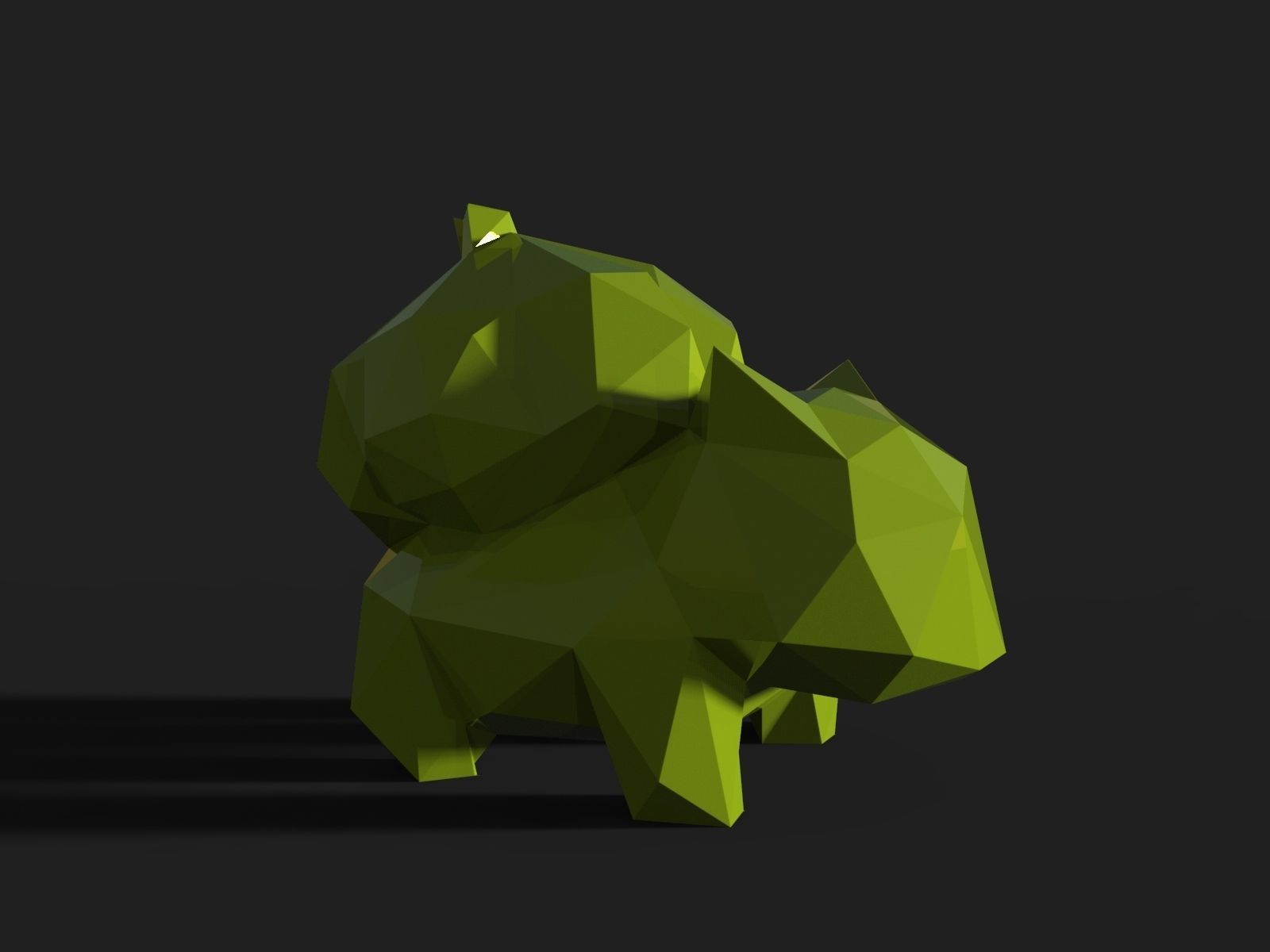 Bulbasaur Low Poly polygonal squirrel no 3D print model_11