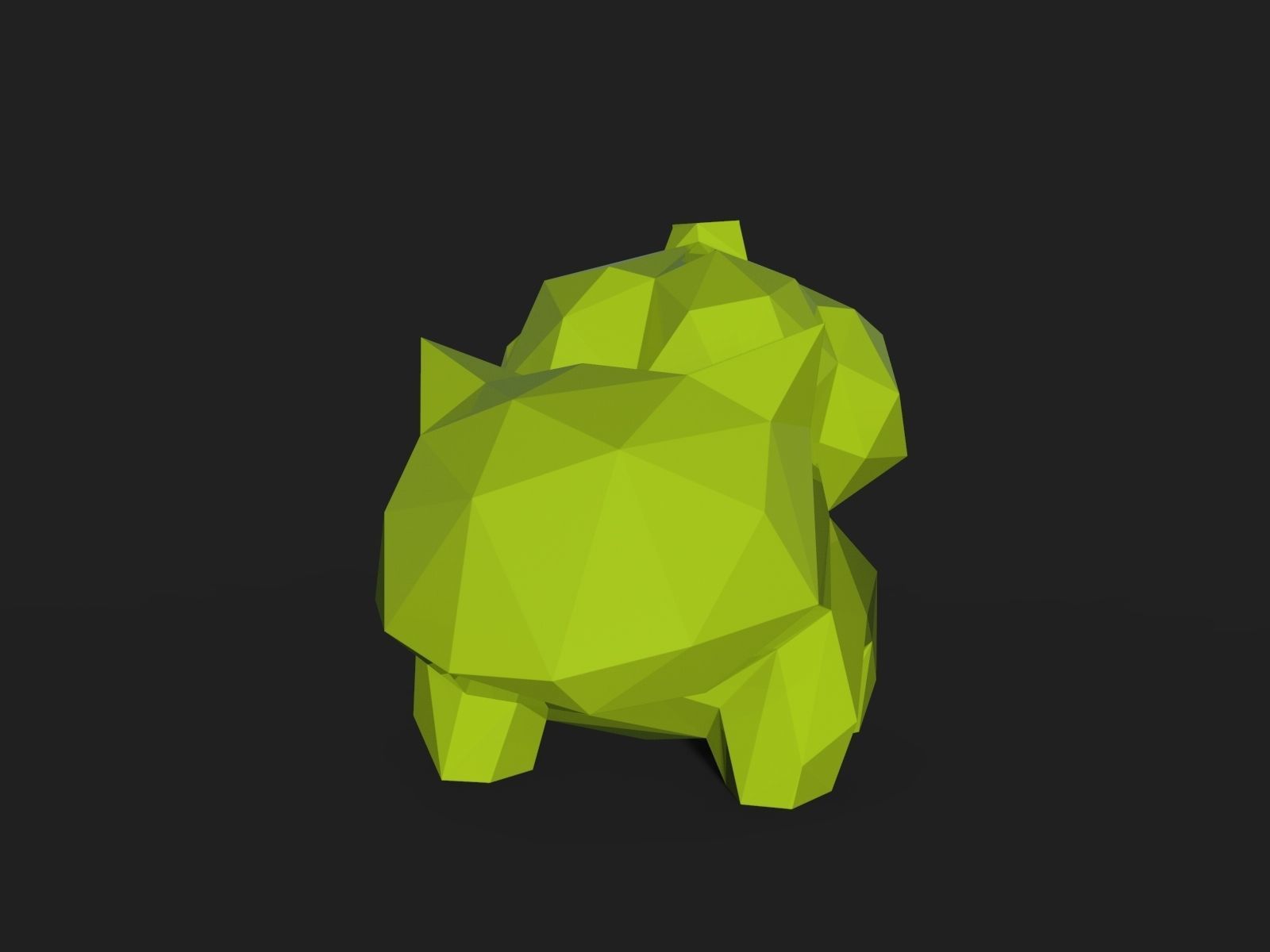 Bulbasaur Low Poly polygonal squirrel no 3D print model_14