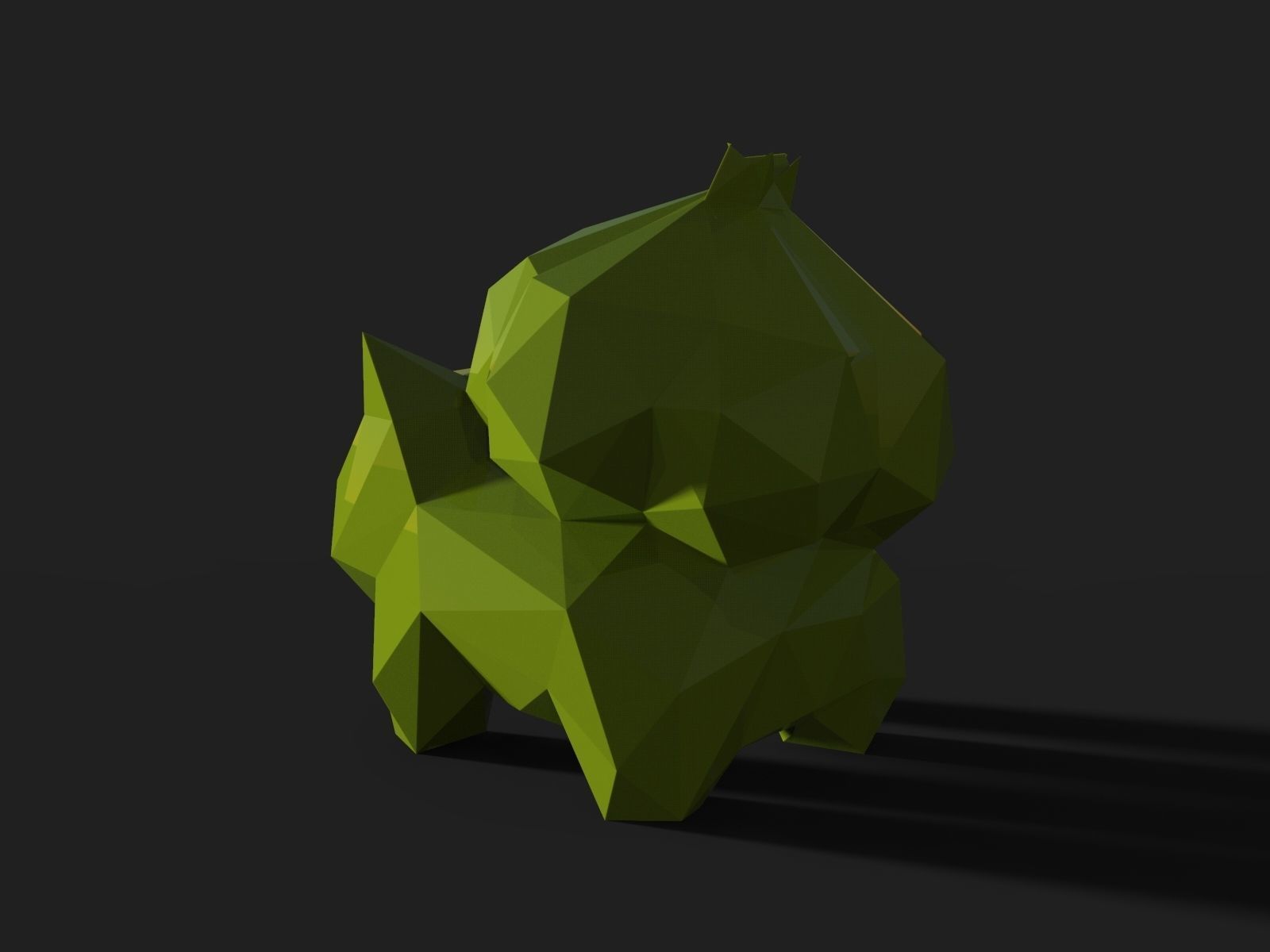Bulbasaur Low Poly polygonal squirrel no 3D print model_5