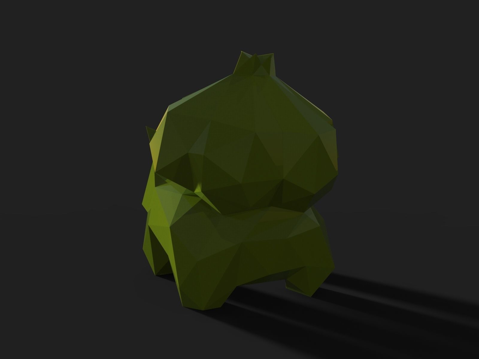 Bulbasaur Low Poly polygonal squirrel no 3D print model_6