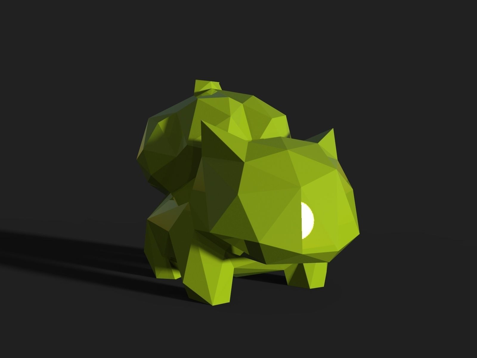 Bulbasaur Low Poly polygonal squirrel no 3D print model_12