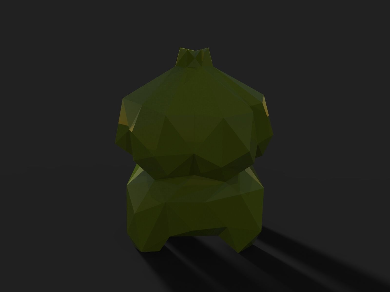 Bulbasaur Low Poly polygonal squirrel no 3D print model_7