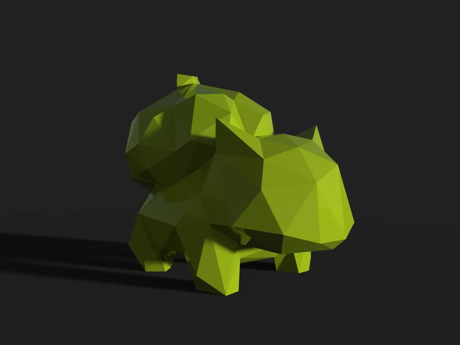Bulbasaur Low Poly polygonal squirrel no 3D print model_0