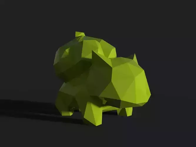 Bulbasaur Low Poly polygonal squirrel no 3D print model