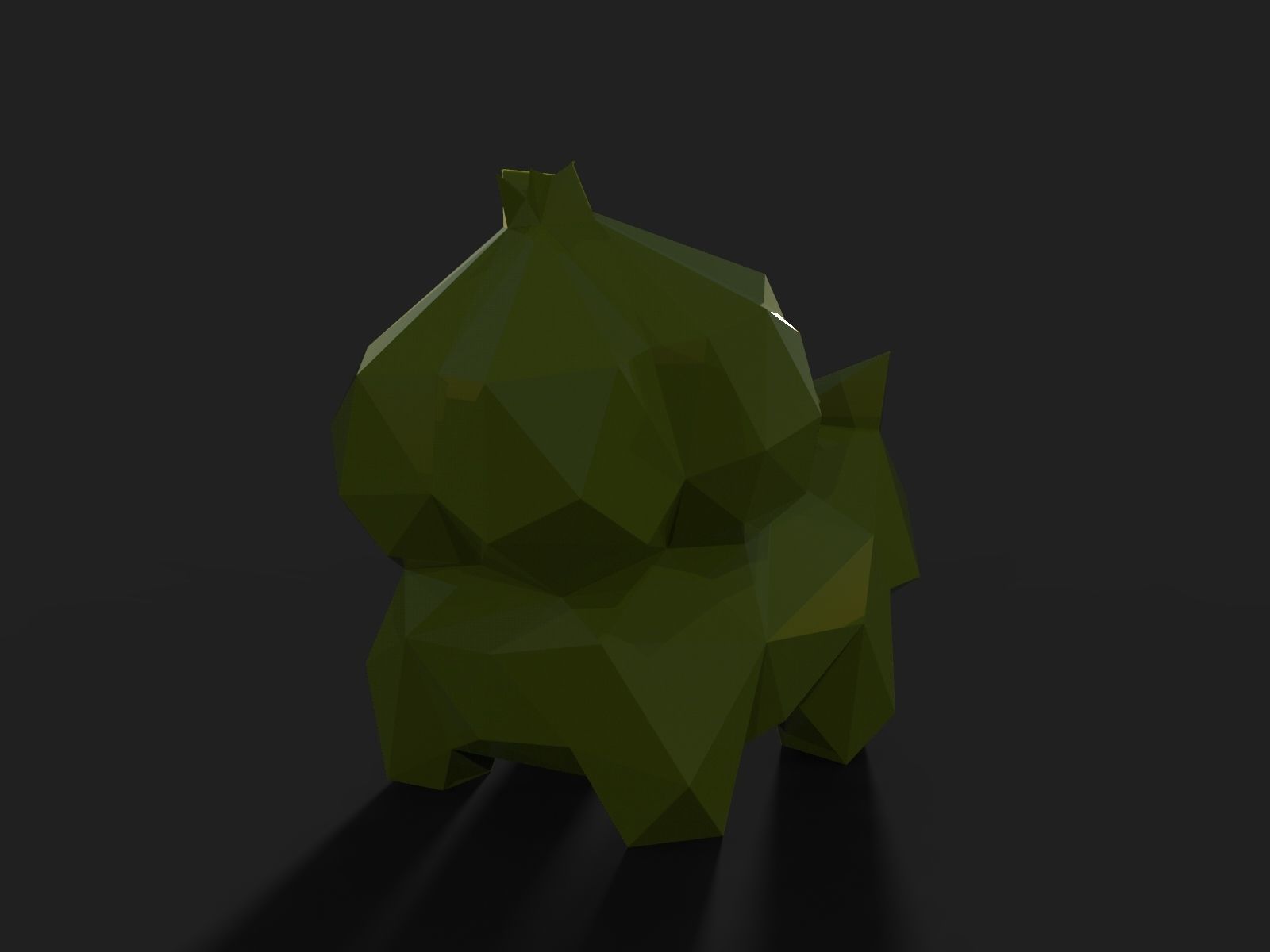 Bulbasaur Low Poly polygonal squirrel no 3D print model_8