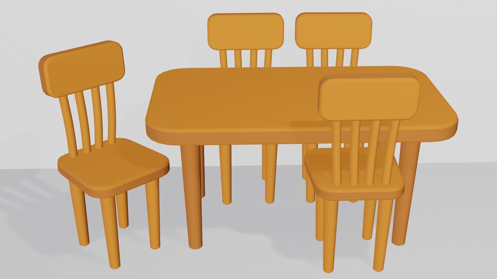 Cartoon modular kitchen Low-poly 3D model_7