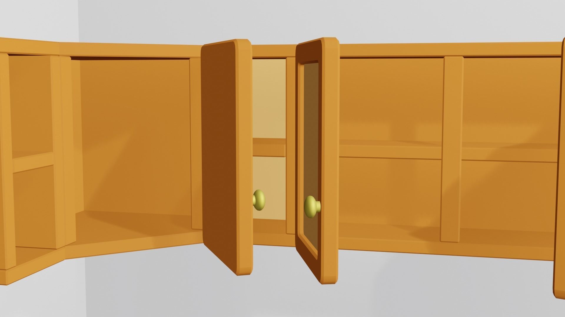 Cartoon modular kitchen Low-poly 3D model_4