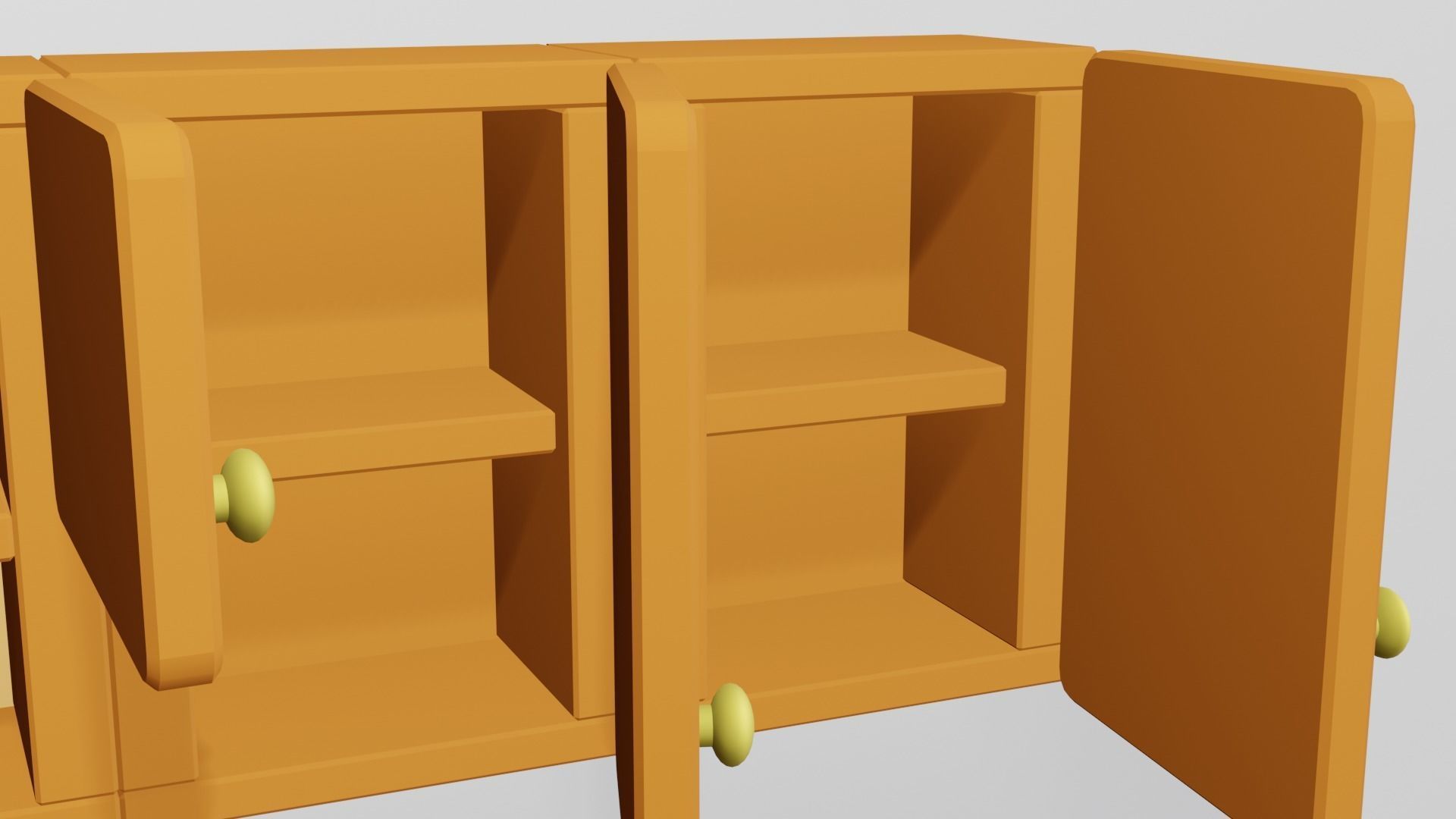 Cartoon modular kitchen Low-poly 3D model_6