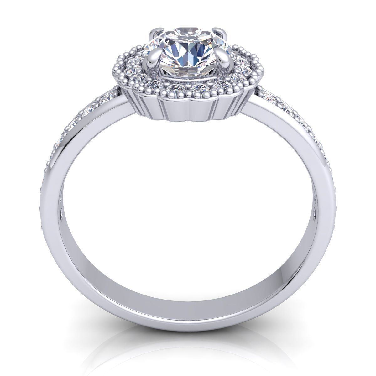 Woman Diamond Ring  3D print model_5