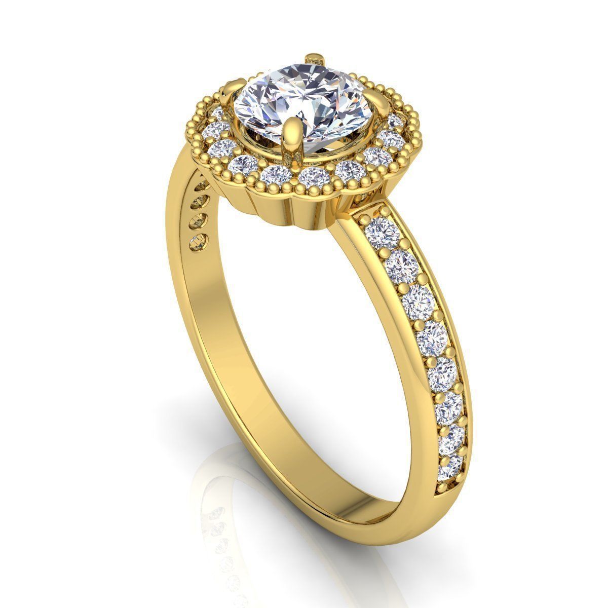 Woman Diamond Ring  3D print model_6