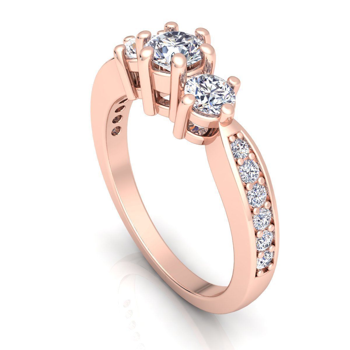 Engagement Ring 3D print model_7