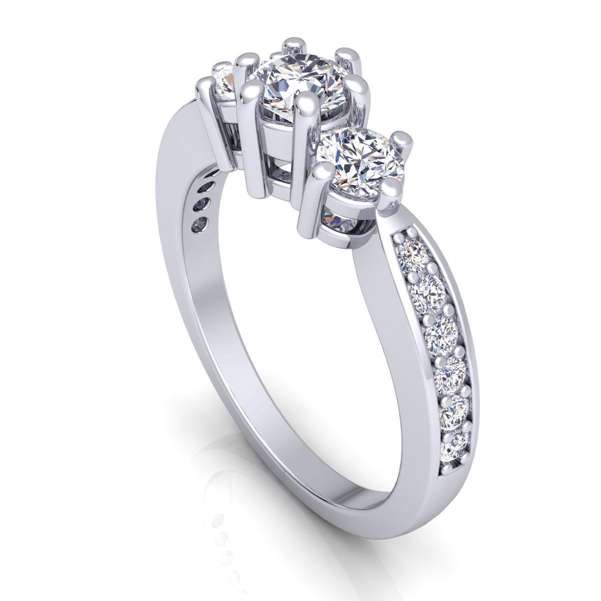 Engagement Ring 3D print model_8