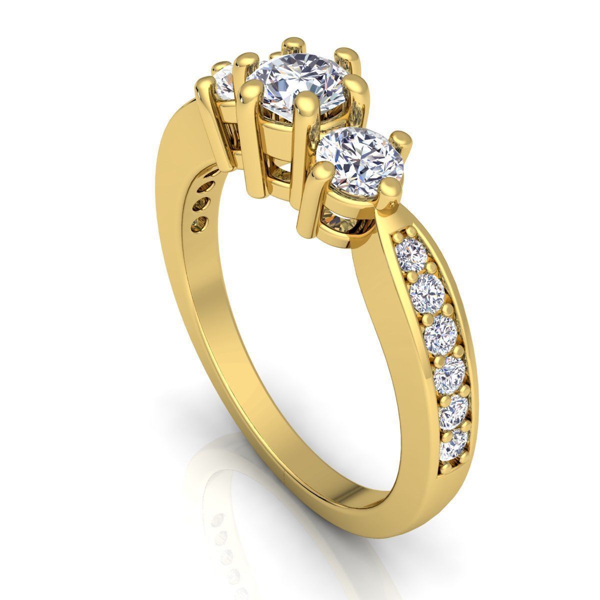 Engagement Ring 3D print model_6