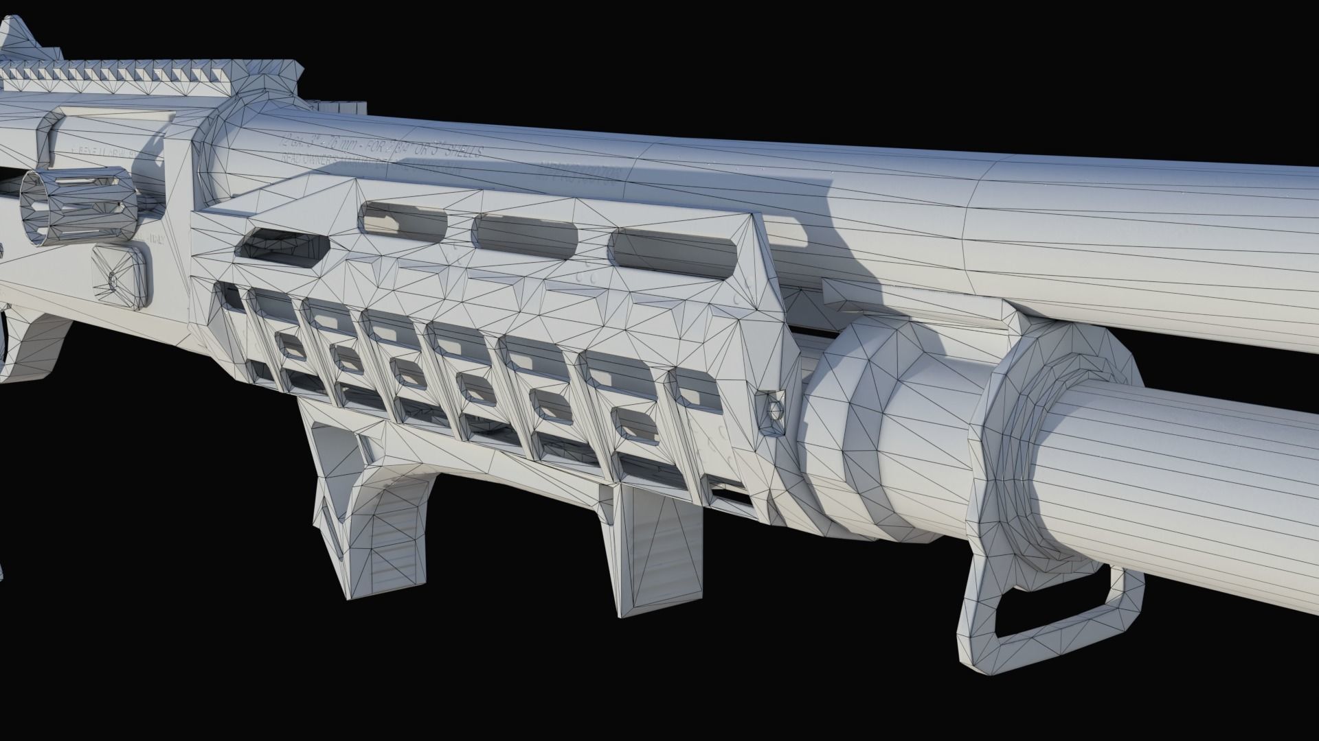 Benelli M4 Shotgun Low-poly 3D model_6